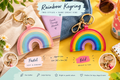 Large Faux Leather Rainbow Keyring