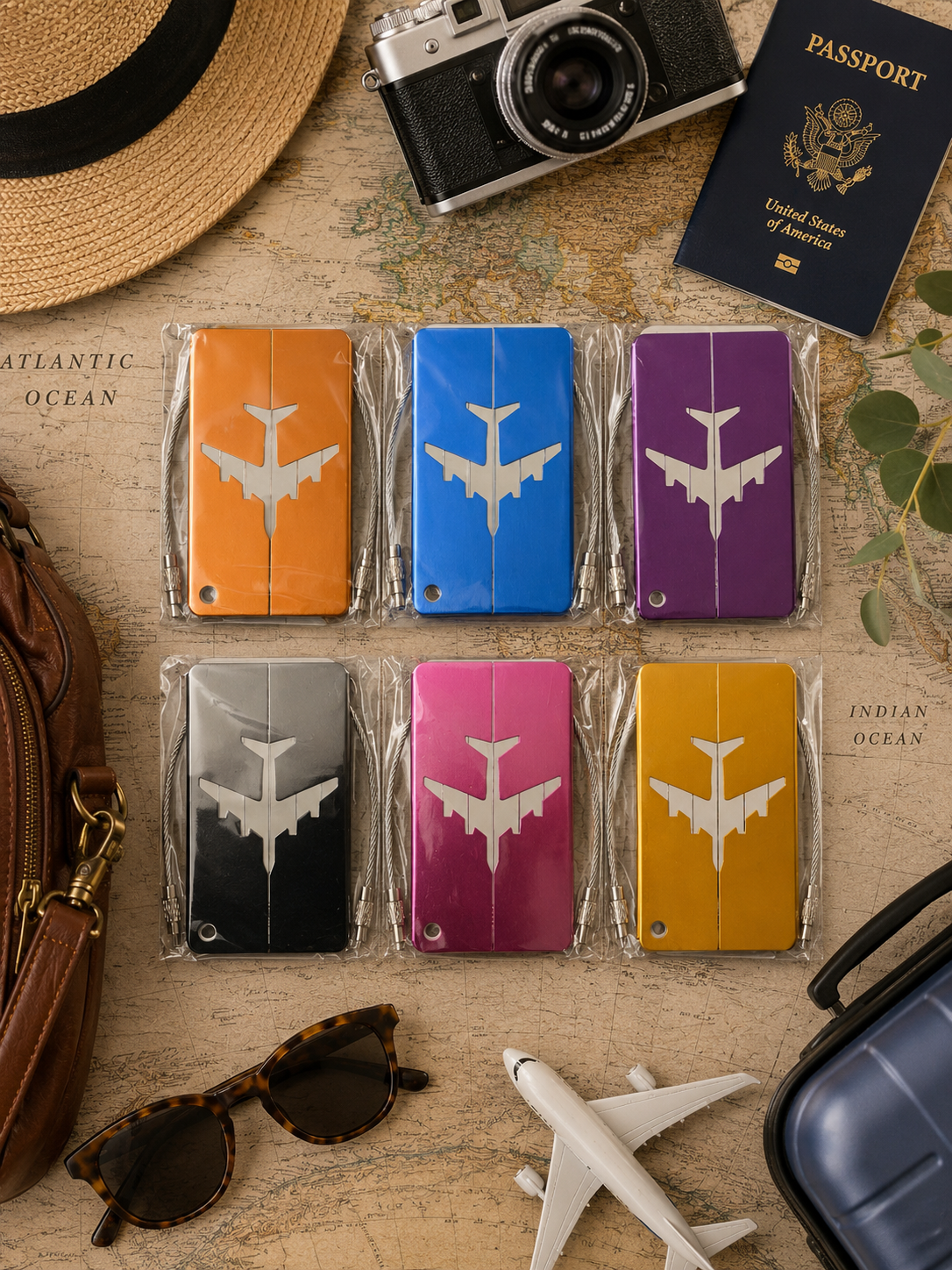 Aluminium Alloy Luggage Tag Set – 6pcs