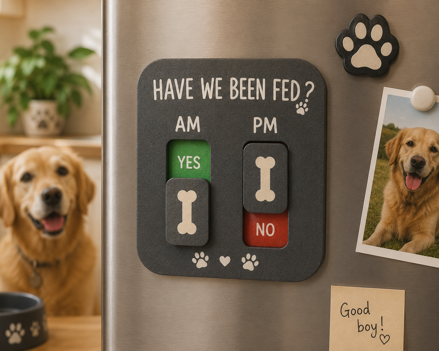 Wooden Pet Feeding Reminder Sign