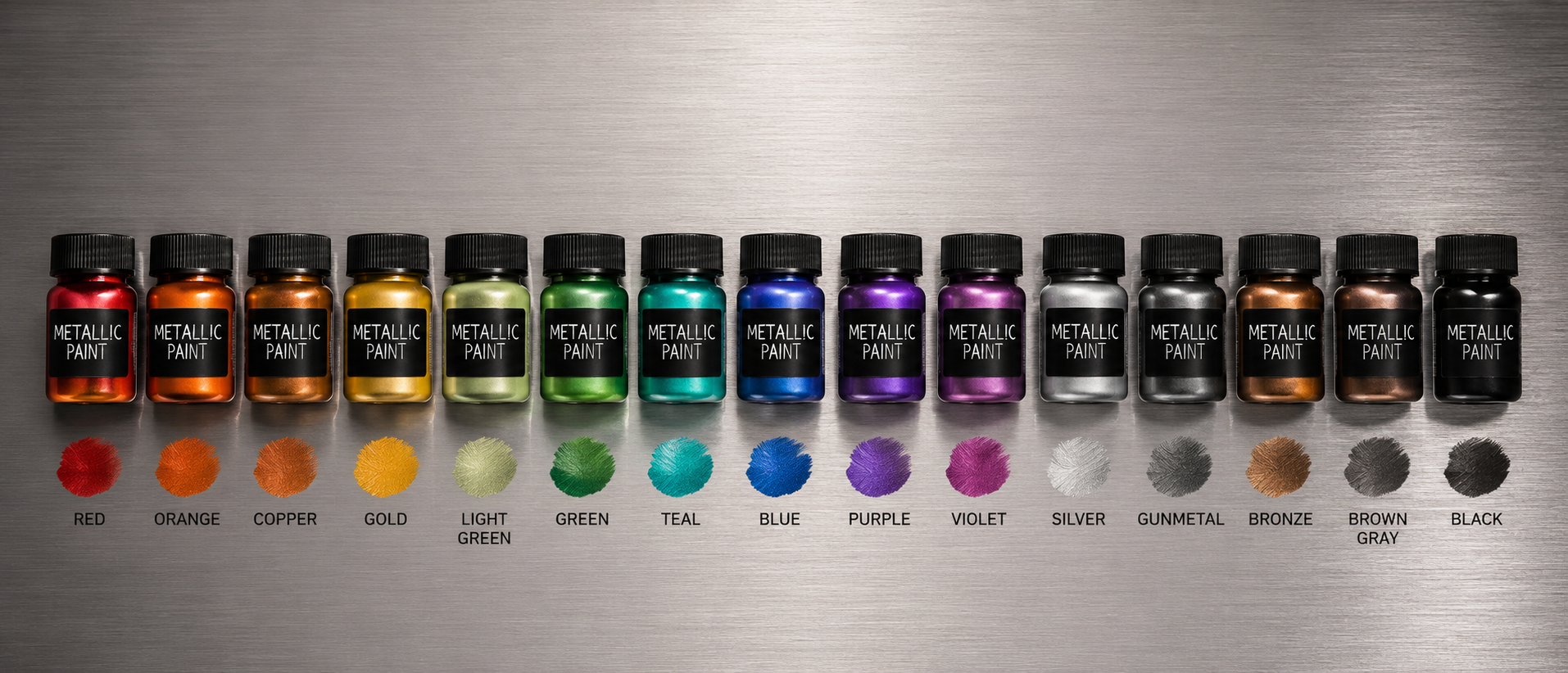 18-Colour Metallic Acrylic Paint Set