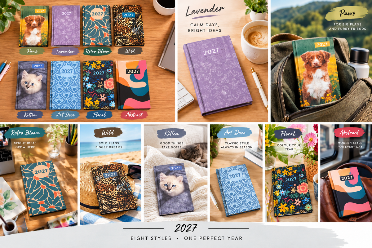 2027 Slim Weekly Planner Diary – Assorted