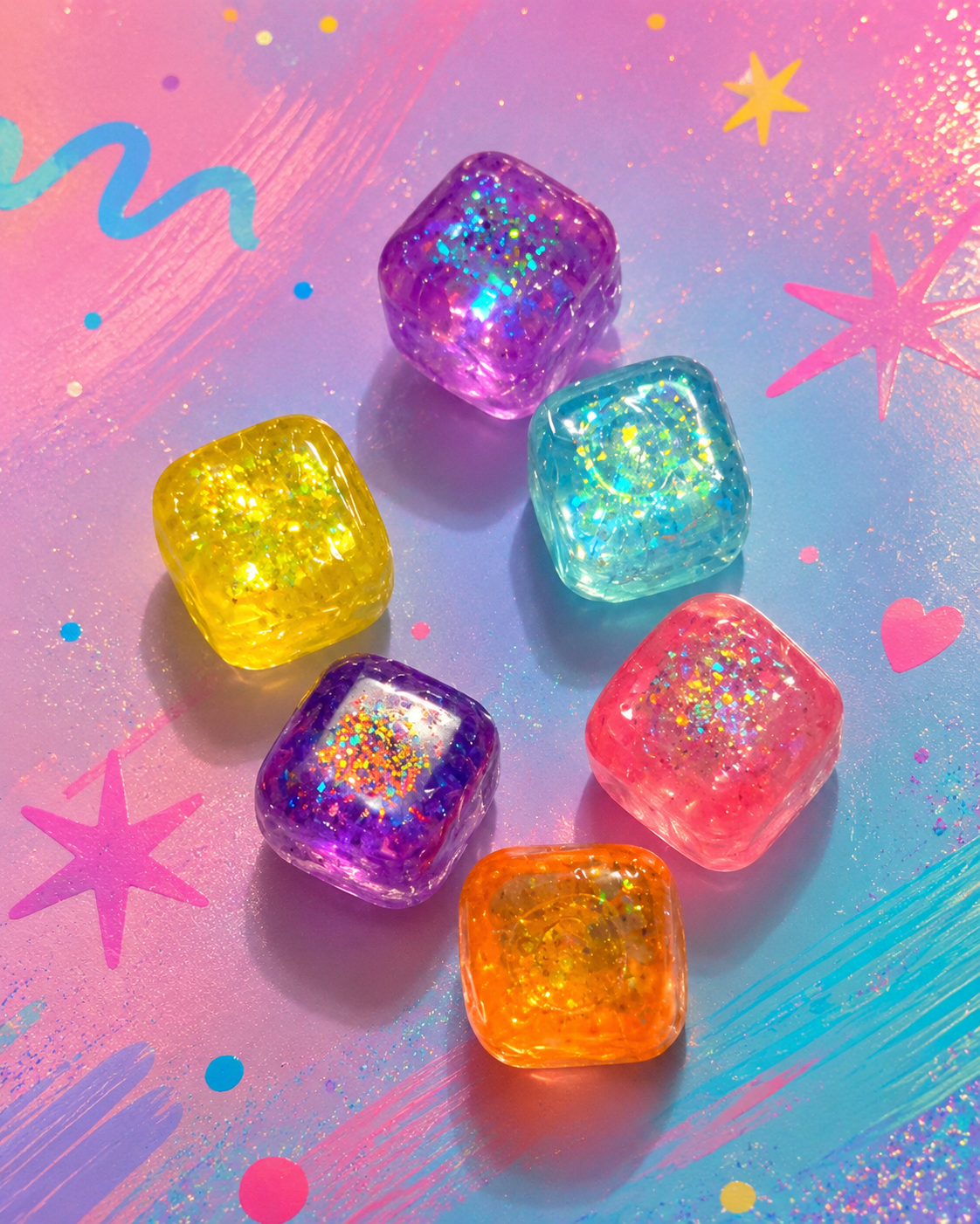 Bright, Glittery and Beautiful Pocket Squishies