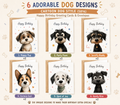 Adorable cartoon dog happy birthday greeting cards set of 12 with 6 unique designs and envelopes