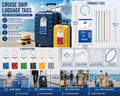Cruise Ship Luggage Tags 7.5" x 3.5" Clear PVC – Set of 2 with Steel Loop
