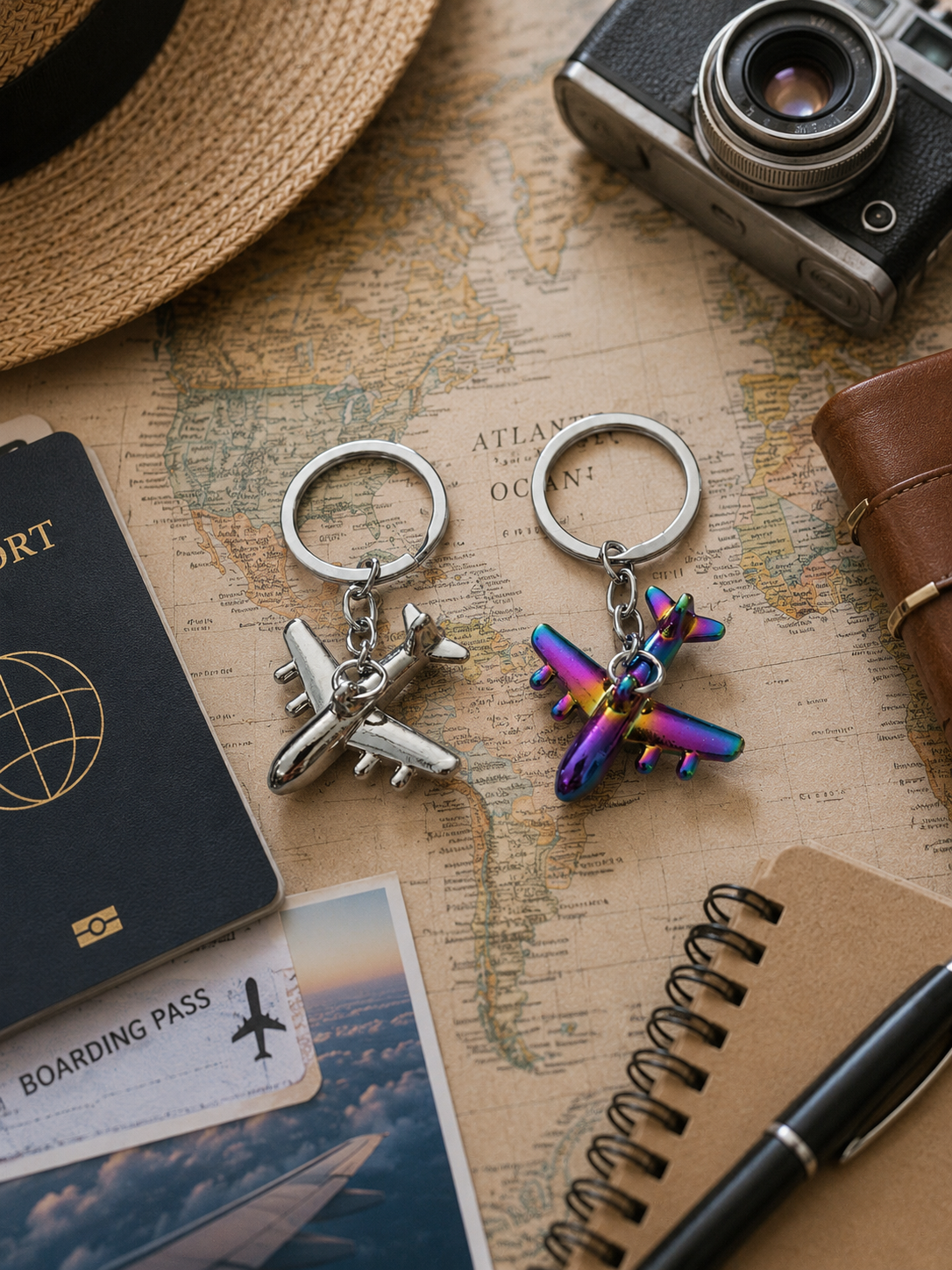 Colourful Airplane Keychain
