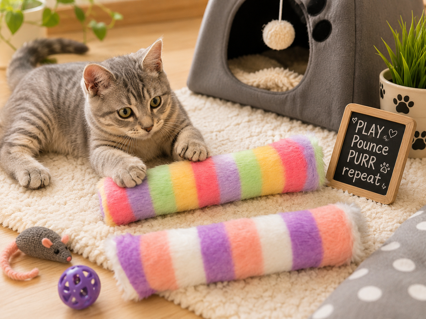 Interactive Cat Pillow Toy – Random 1pc pick