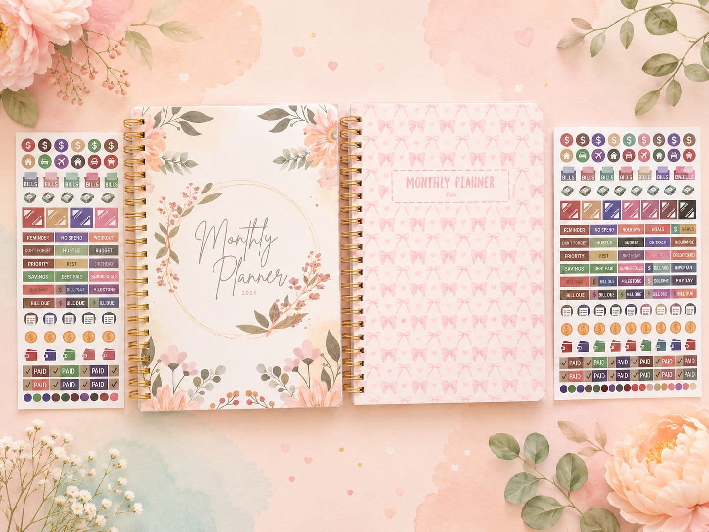 Monthly Planner with Budget Sticker Sheets
