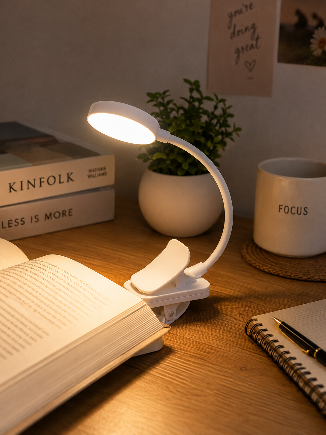 Clip-On Reading Light – Adjustable Brightness