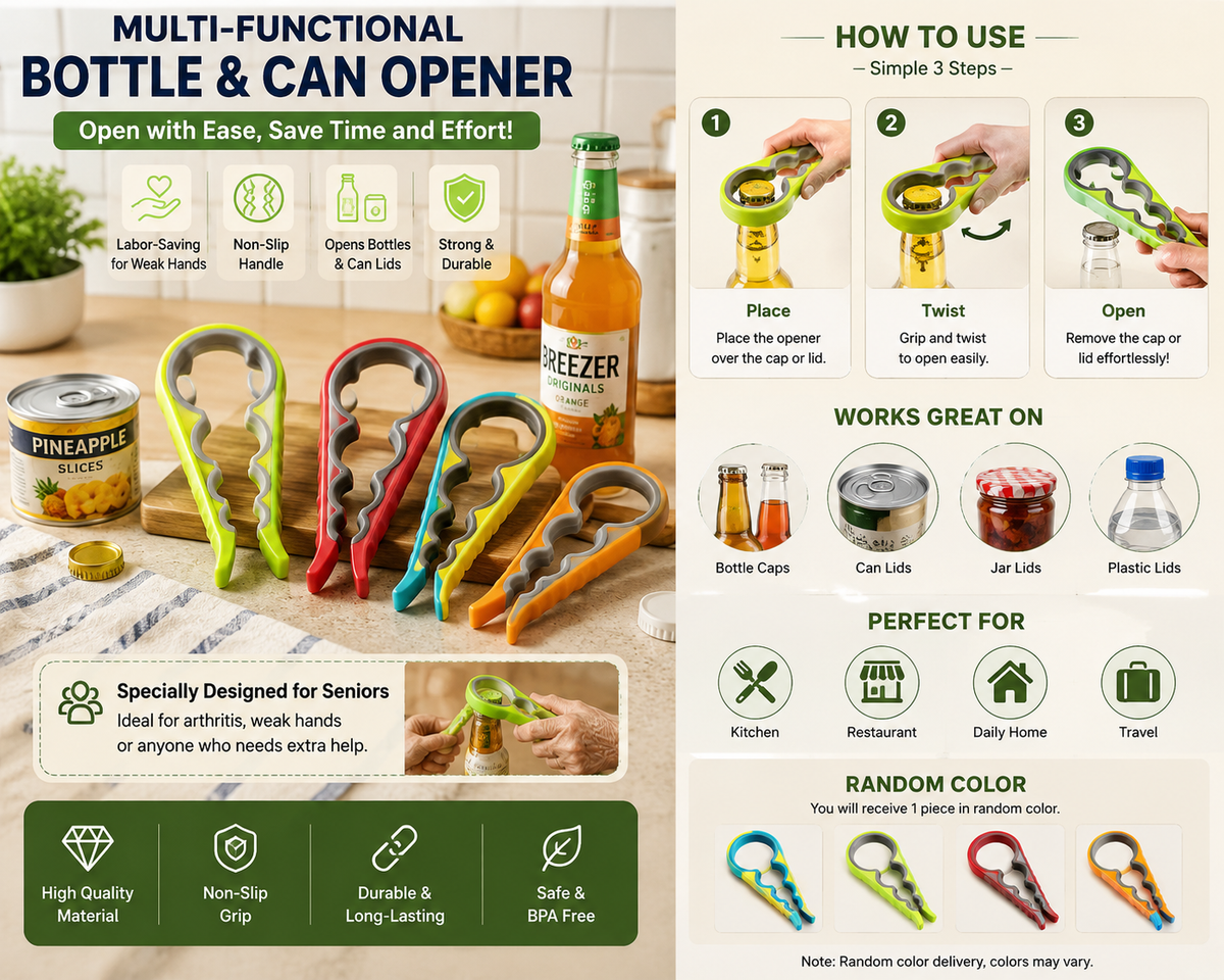 Multi-Functional Bottle & Can Opener