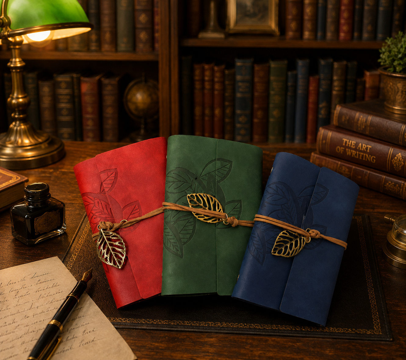 Vintage Leaf Leather Embossed Journal