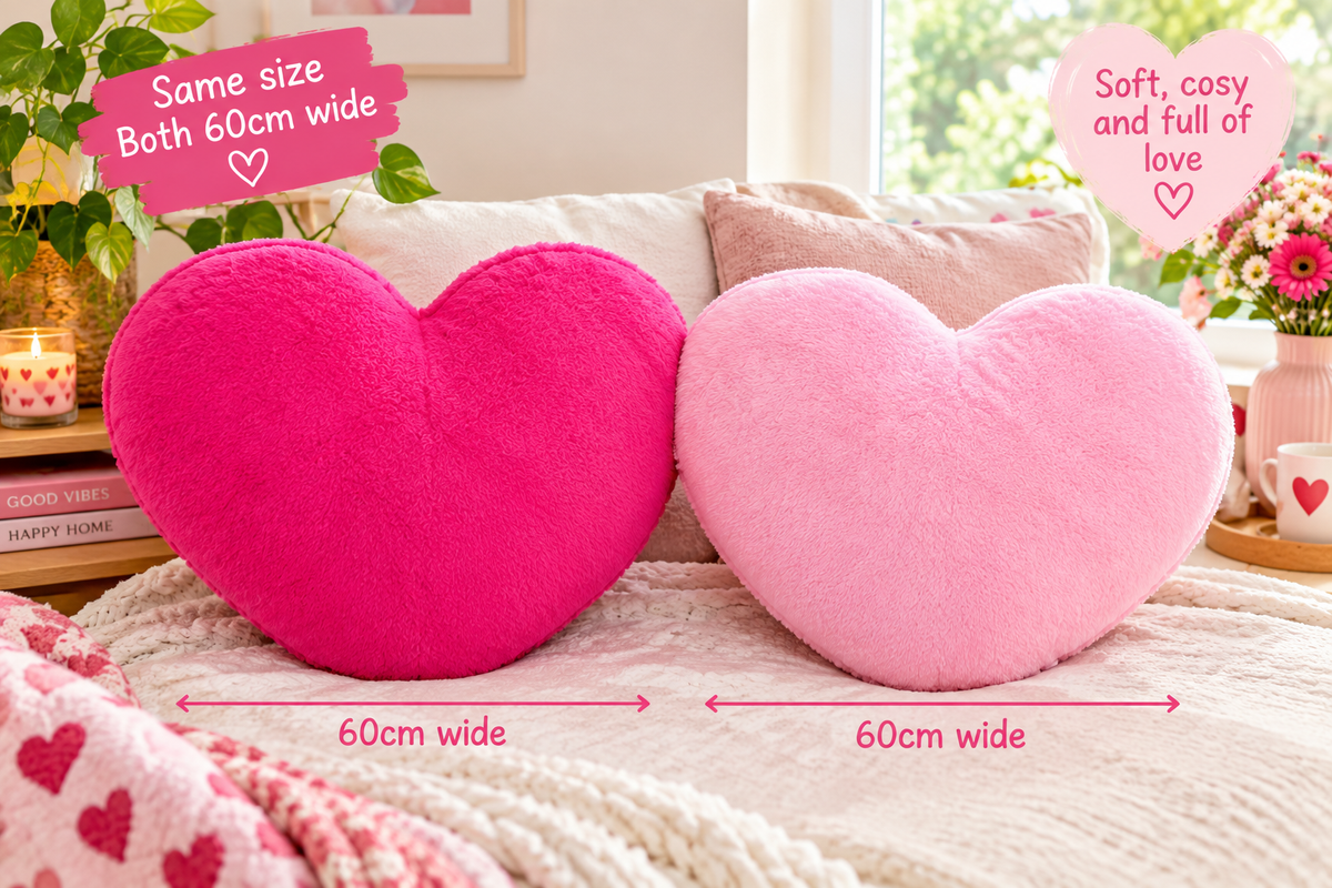 Heart Shaped Plush Pillow. 60cms